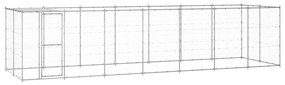 Canil de exterior com telhado 16,94 m² aço galvanizado