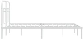 Estrutura de cama com cabeceira 120x190 cm metal branco