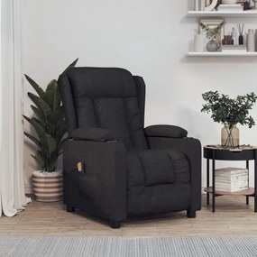 vidaXL Poltrona de massagens tecido preto
