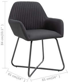 Cadeiras de jantar 2 pcs tecido preto