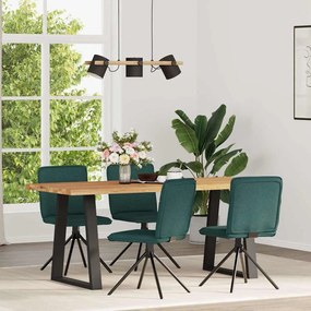 Cadeiras de jantar 4 pcs tecido verde escuro