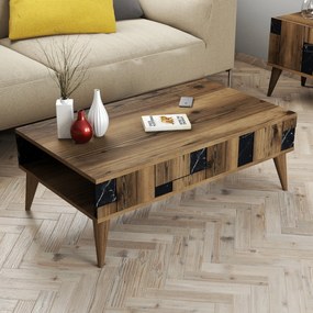 Mesa de Centro Madrid – Noz/Preto – 105x37,6x60 cm