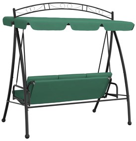 Banco de baloiço para jardim com toldo 198 cm tecido/aço verde