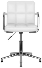 Cadeiras de jantar giratórias 4 pcs couro artificial branco
