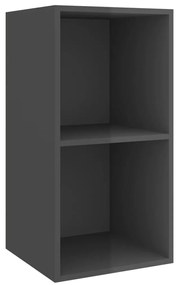 Armários de parede TV 4 pcs derivados madeira cinza brilhante
