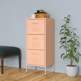 336184 vidaXL Armário de arrumação aço 42,5x35x101,5 cm rosa