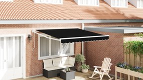 Toldo Retrátil Automático vidaXL Preto 300x250 cm