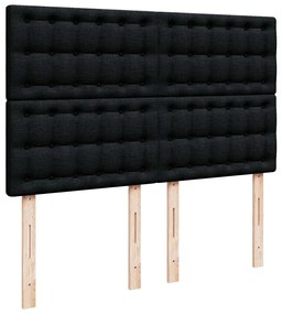 Cama com molas/colchão 160x200 cm tecido preto