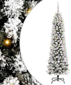 vidaXL Árvore de Natal Artificial com 150 LEDs Verde e branco 150 cm