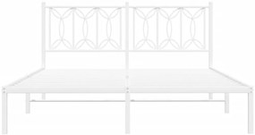 Estrutura de cama com cabeceira 160x200 cm metal branco