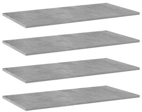 Prateleiras para estante 4 pcs 80x40x1,5cm contraplacado cinza