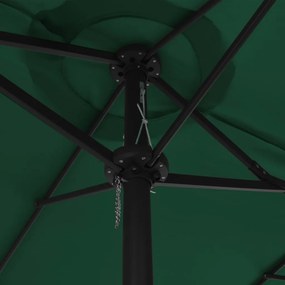 Guarda-sol de exterior c/ poste alumínio 460x270 cm verde