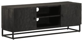 Móvel de TV 110x30x40 cm mangueira maciça e ferro preto