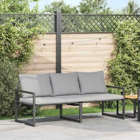 vidaXL Móveis de Jardim Cinzento-claro 180 x 72,5 x 71 cm Poliéster