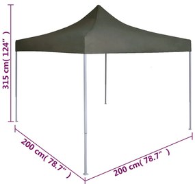 Tenda dobrável profissional para festas 2x2 m aço antracite