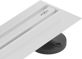 Mexen Flat 360° Slim ralo linear giratório 130 cm, branco - 1241130