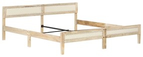 Estrutura de cama 200 cm madeira de mangueira maciça