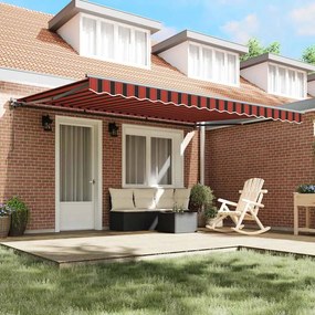 Toldo Retrátil Manual Laranja e Marrom 450x300 cm