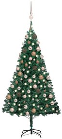 3077620 vidaXL Árvore Natal artificial pré-iluminada c/ bolas 120 cm PVC verde