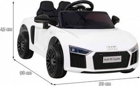 Carro elétrico para Crianças 12V Audi R8 Rodas de EVA Branco