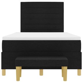 Cama Box com Colchão &amp; Banco Preto 120x190 cm Tecido