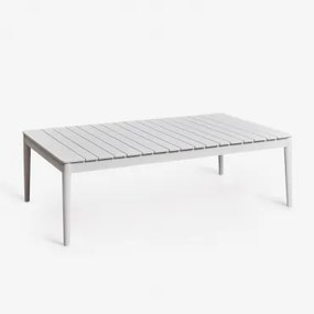 Mesa De Centro Para Jardim Retangular 120x70 Cm Em Alumínio Sereilen Gardénia Branco - Sklum