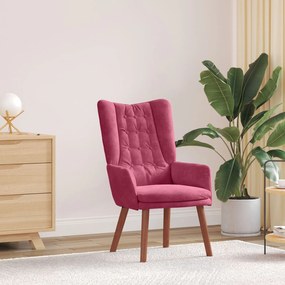 Poltrona Relaxante vidaXL Vermelha Veludo