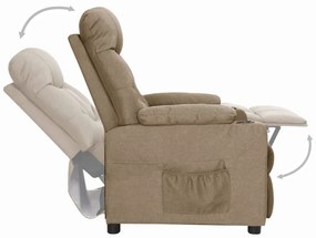 Poltrona elevatória tecido cinzento-acastanhado