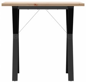 Mesa de jantar estrutura em Y 80x50x75,5 cm pinho/aço