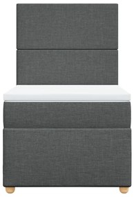 Cama com molas/colchão 90x200 cm tecido cinzento-escuro