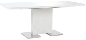 vidaXL Mesa de jantar extensível 180x90x76 cm MDF branco brilhante