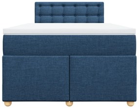 Cama com molas/colchão 120x200 cm tecido azul