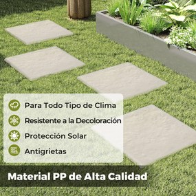 Conjunto de 16 degraus de 39,5 x 39,5 cm com estacas de fixação ao solo e pedras decorativas para passarelas de jardim, pavimentos exteriores, relvado