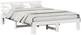 Estrutura de Cama de Madeira Branca Madeira 160 x 200 cm Durável