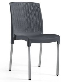 Cadeira Silvy Antracite Mr - Polipropileno - Conjunto com 4 cadeiras