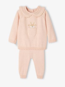 Conjunto de Natal com 2 peças para bebé, em tricot rosado
