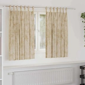 vidaXL Cortinas de Veludo 2 pcs com Ilhós Creme 140 x 140 cm