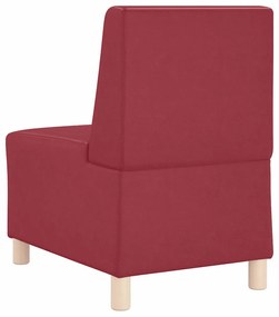 Poltrona sem braços 55 cm couro artificial vermelho tinto