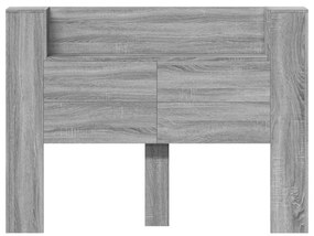 Armário de cabeceira c/ luzes LED 140x16,5x103,5cm cinza sonoma