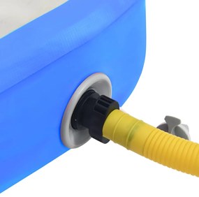 Colchão de ginástica insuflável c/ bomba 200x200x15 cm PVC azul