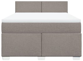 Cama com molas/colchão 140x200 cm tecido castanho-acinzentado