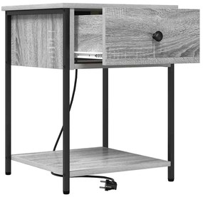 Armário de Cabeceira com gaveta Sonoma cinzento 42 x 41 x 56 cm