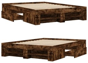 Estrutura cama s/ colchão derivados de madeira carvalho fumado