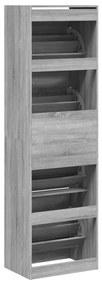 Sapateira c/ 4 gavetas articuladas 60x42x204 cm cinza sonoma