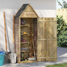 Abrigo ferramentas jardim porta 69,5x32x178cm pinho impregnado