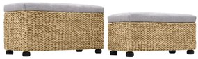 Conjunto de bancos 2 pcs erva marinha cinzento