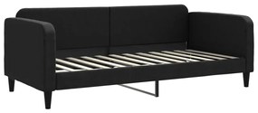 Sofá-cama com colchão 90x200 cm tecido preto