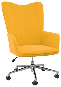 327772 vidaXL Cadeira de descanso veludo amarelo mostarda