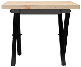 Mesa de centro estrutura em X 40x40x35,5 cm pinho/aço