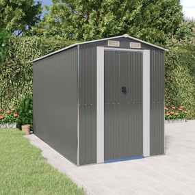3147440 vidaXL Abrigo de jardim 192x357x223 cm aço galvanizado cinzento-claro